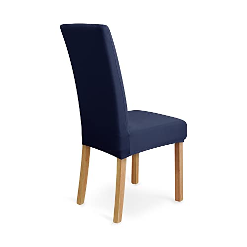 Image of Amazon Basics Dining Chair Covers, Stretch Parson Chair Slipcover, Removable Washable Chair Protector for Home /Restaurant /Banquet, Navy, 6-Pack