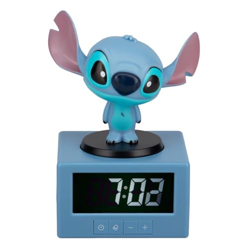 Paladone Stitch Wecker mit Nachtlicht und Musikalarm, offizielles Disney-Produkt, 16,5 cm