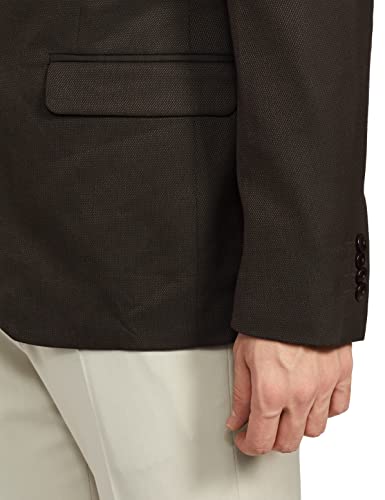 Image of Raymond Wool Blend Men's Full Sleeve Slim FIT Dark Brown Formal Suit