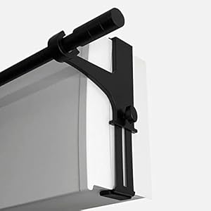 Set di 2 supporti per asta per tende senza perforazione e incollaggio, fissaggio su bagagliaio per persiane, altezza da 14 a 24 cm, per asta per tende D20-28 mm, colore nero opaco, qualità francese