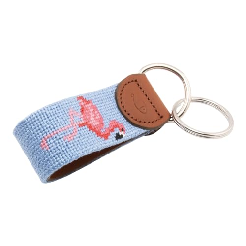 Image of Leather Hand-Stitched Needlepoint Key Fob or Key Chain