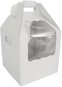 Tortenkarton braun mit Fenster 30x30x5,5cm, Kuchenverpackung aus