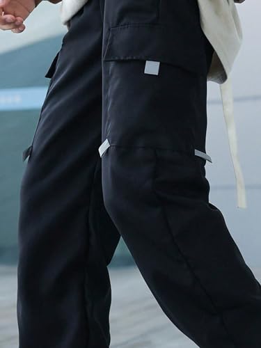 Floerns Boys Elastic Waist Street Pants Flap Pocket Side Solid Cargo Pants3