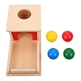 STOBOK Montessori Objekt Beständigkeitsbox Hölzerner Spielzeugtablett Und Balltropfen Montessori Objekt Beständigkeitskasten mit Tablett- Und Kugelhölzernhölzern Frühes Pädagogisches