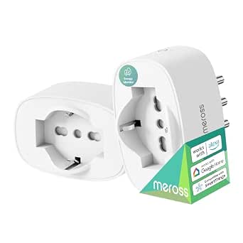 Meross Enchufe inteligente italiano, enchufe wifi con control de consumo, enchufe inteligente de 16 A, función de temporizador, compatible con Alexa, Google Home y SmartThings, control por voz y