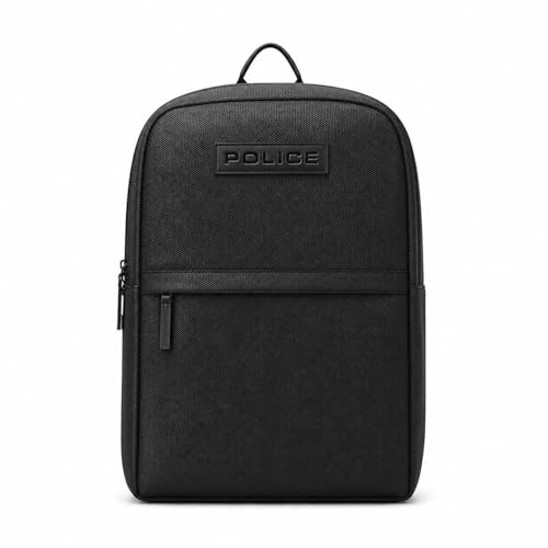Image of Police Premium Laptop Backpack for Men & Women | Stylish Office & Travel Backpack with Padded Laptop Compartment & Front Utility Pocket | Black