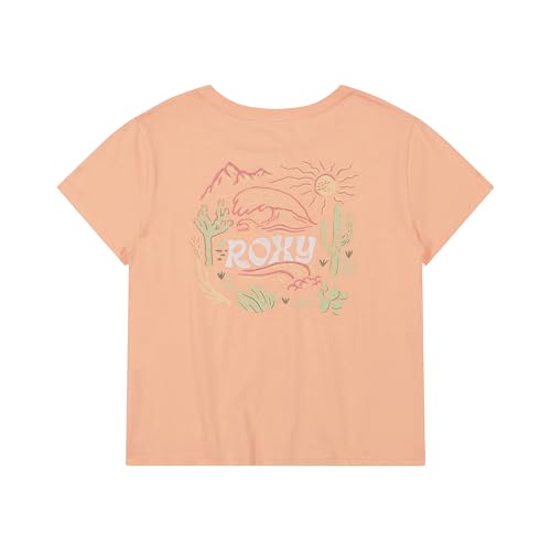 Image of Roxy Girls' Short Sleeve Boyfriend Fit Logo Tee, Crew Neck Graphic T-Shirt, Soft & Comfortable