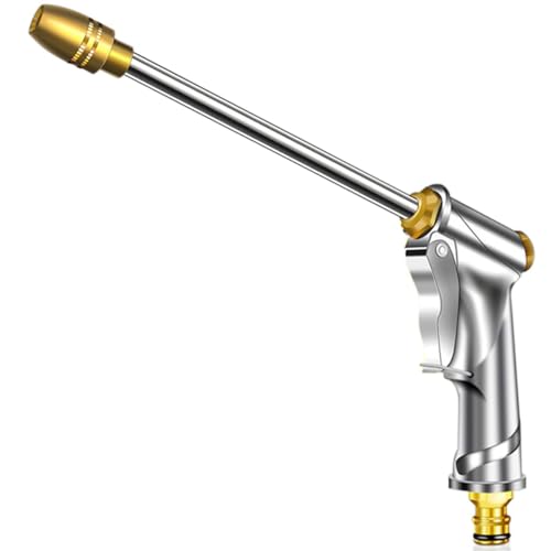 Gartenbrause Metall, Hochdruckdüse für Gartenschlauch Gartenspritze mit 4 Sprühmodi, Handbrause Garten Gartenschlauch Düse Spritze Aufsatz für Gartenbewässerung, Reinigung von Garten, Auto, Haustier