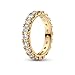 PANDORA Sparkling Row Eternity Ring - 14k Gold-Plated Ring for Women - Layering or Stackable Ring - Gift for Her Shine with Clear Cubic Zirconia - With Gift Box - Size 6