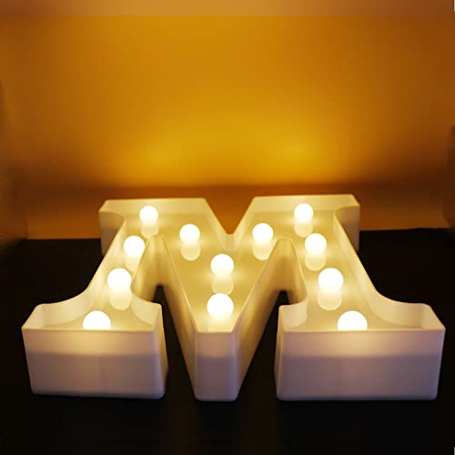 Image of AUSAYE LED Letter Lights Alphabet Light Up Sign Night Light for Home Party Wedding Decoration (M)