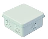 Intratec caja de derivación IP65, 100x100x50mm, libre de halógenos, gris RAL 7035, 12 entradas de membrana, para interior y exterior