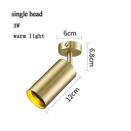 Preisvergleich Produktbild Einbaustrahler Schlafzimmer Wohnung Deckenleuchter Einstellbare Industrie Led Deckenleuchten Vintage Modern Deckenleuchte Metall Led Leuchten Küche Wohnzimmer Garderobe 3W (Body Color : Warm light)