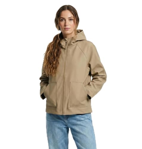 Parka imperméable à capuche femme avec manches raglan confortables pour la pluie