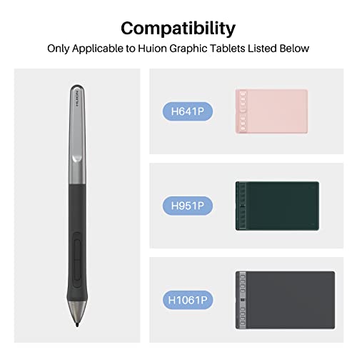 Image of 2023 HUION Battery-Free Stylus PW110 for HUION Inspiroy 2 S /M /L, Kamvas 12 /13 /16, Kamvas 22 /24 Series, Kamvas Pro 13 (2.5K) / Pro 16 (2.5K), Kamvas Pro 16 (4K) Series, Kamvas Pro 24 (4K)-Black