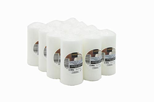 Lumar - Juego de 12 Velas Decorativas 11 x 4,7cm - Blanco con Perfume Dulce de Coco