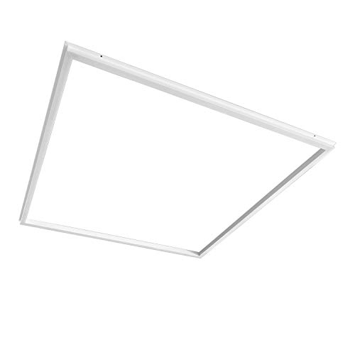 Luxrite 2x2 FT Slim Frame LED Edge Light, 40W, 6500K Daylight White Dimmable, 4000 Lumens, Modern Drop Ceiling Panel Light, 100-277V, Grid Light Panels, UL Listed