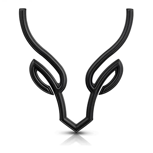 Image of Deer Horn Metal car Emblem,Black Auto Emblem,3D Animal Decoration Metal car Sticker- Rear car Tail Decoration Sticker