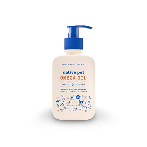 Native Pet Omega Oil for Dogs - Dog Fish Oil Supplements with Omega 3 EPA DHA - Supports Itchy Skin + Mobility - Omega 3…