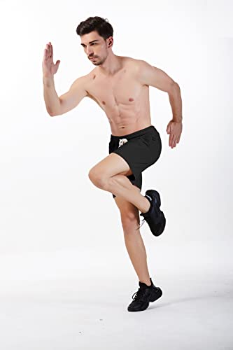 Mens Athletic Workout 5.5" Cotton Sweat Shorts with Pockets4