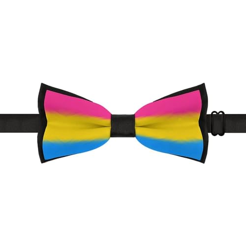 GoasNei Pansexual Pan Pride Bow Tie for Men Adjustable Necktie Funny Tie Neck Ties for Weddings Party