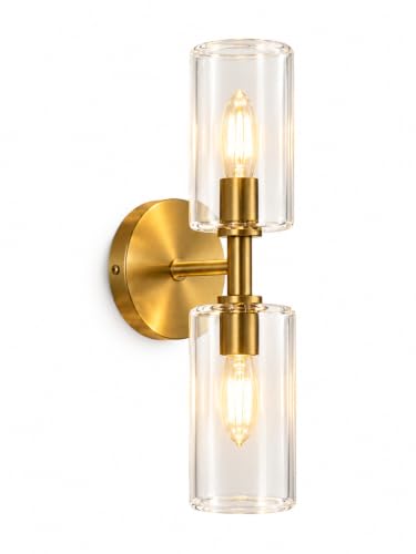 Image of Antique Modern Single Black Wall Light with Golden Crystal Acrylic Glass Shade Hanging Sconce Lamps Design for Bedroom Living Room Bathroom Bedside Vanity Hall Home Decor Hotel Bar (Antique Brass)