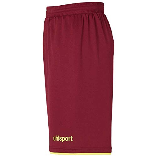 uhlsport Club Men's Football Shorts, Mens, 100380606, Burgundy/Fluorescent Yellow, 2XL, XXL - Image 3
