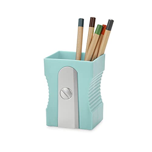 Balvi Pot à Crayons Sharpener Couleur Turquoise Pot Original et Amusant pour Crayons en Forme de Tail
