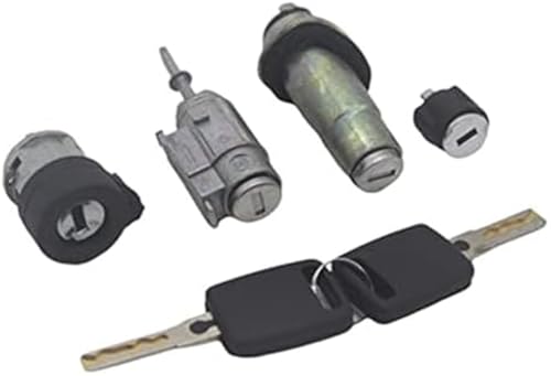 Image of MKVAXR Auto Door Lock Actuator Al198 4D0905855G 4B0905851B Complete Lock Set Ignition Switch Left Door Trunk Barrel Cylinder, for A6 C5 4B