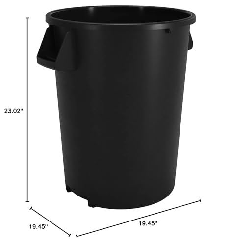 Image of SPARTA Bronco Waste Container Trash Container, Round Trash Bin for Disposal, 20 Gallons, Black (Pack of 5)