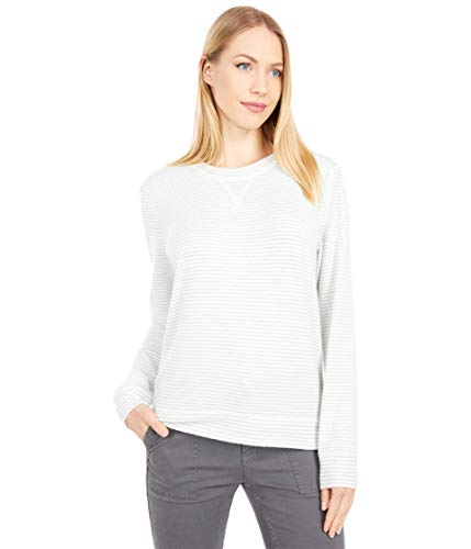 Lucky Brand Women's Long Sleeve Crew Neck Hacci Printed Jersey Sweatshirt, Heather Grey, S