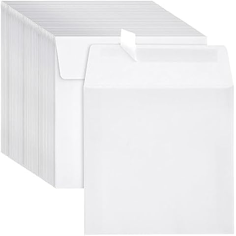 Best Paper Greetings 50 Pack Square Envelopes, 5.5 x 5.5, for Greeting Cards, Wedding Invitations, Self Adhesive Peel-Off-and-Stick (White) Cover