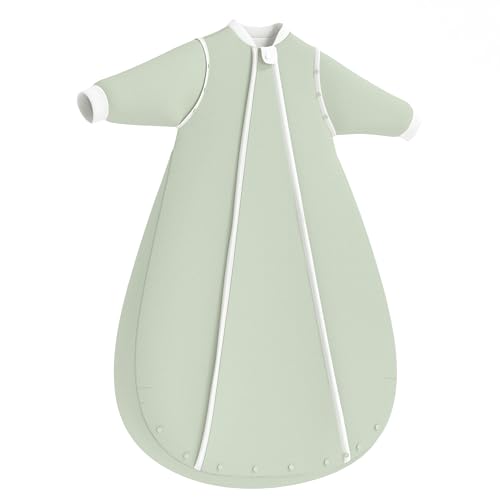 Image of LITTLE SPUD Thermostatic Sleep Sack 6-12 Months, TOG 2.5 Infant Wearable Blanket for Winter, 100% Cotton Baby Sleeping Bags with Detachable Sleeves, Medium Size, Green