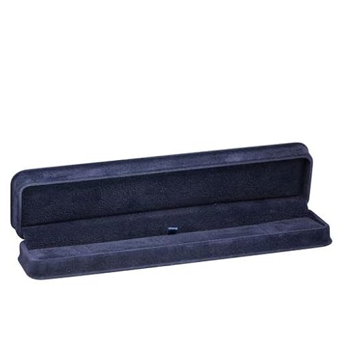 Allure - Rich Suede Navy Blue Luxury Bracelet Box, Elegant Diamond Bracelet Case, With Blue Velour Interior, Jewelry Display Gift Box, For Unique Proposal, Engagement Or Wedding. #TOP4