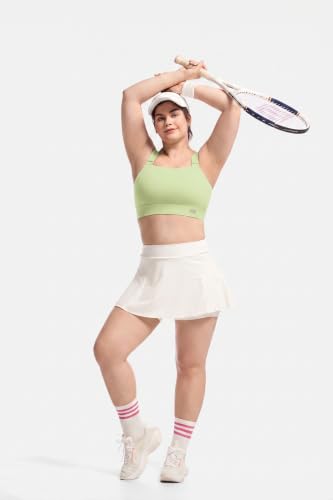 Image of Women's Sports Bra Wirefree Adjustable Medium-High Support Everyday Wear for Large Bust Plus Size with Removable Pads