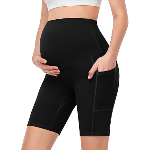 HEGALY Women's Maternity Flare Leggings with Pockets Cover