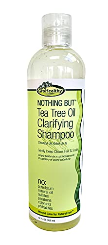 NoNothing But Tea Tree Oil Clarifying Shampoo - Hair and Scalp Deep Cleansing Shampoo - Tea Tree Shampoo, Sulfate and Paraben Free - 12oz - Single