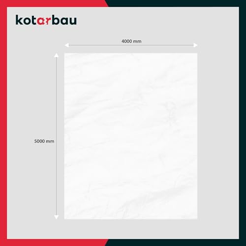 KOTARBAU® 6er Set - Malerfolie - Abdeckfolie - 4 x 5 m - Malervlies - Abdeckplane - Bauschutzfolie - Robust - Transparent