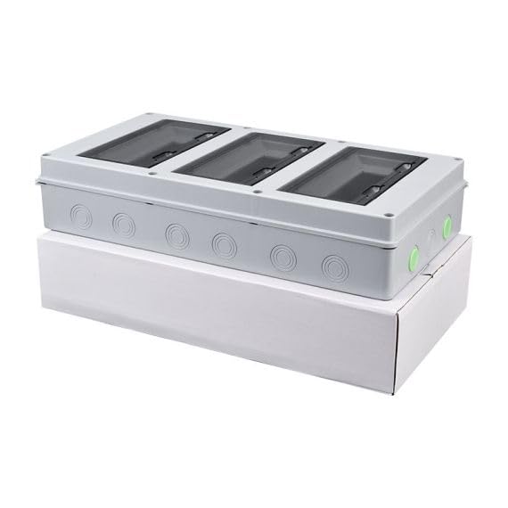Centralino Elettrico da Parete IP65-36 Moduli (3x12) - Scatola di Distribuzione Impermeabile con Porta Trasparente Fumé