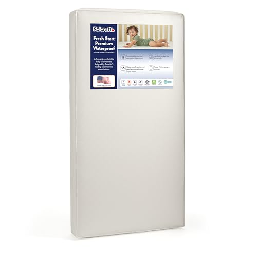Kolcraft Premium Foam Waterproof Crib Mattress, Greenguard Gold Hypoallergenic, Standard Full Size Baby and Toddler Mattress, Made in USA, 52X28"