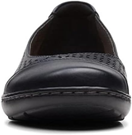 Clarks Women's Cora Iris Ballet Flat, Black Leather, 9 | Image 2