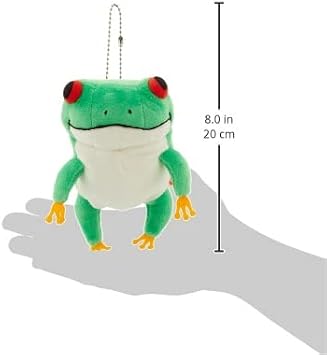 Shinada Global Mochi Series MOKR-0088G Mochi Frog, Plushie, Stuffed Animal, 2.8 x 2 x 5.5 inches 7 x 5 x 14 cm, Mini, Green