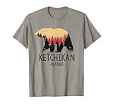 ketchikan alaska vintage orso grizzly natura souvenir regalo maglietta
