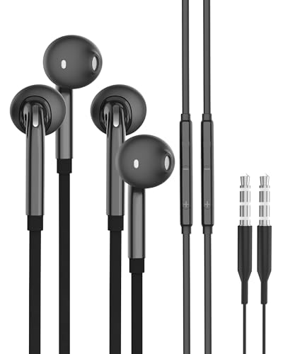 Auricolari Con Filo Jack 3,5mm(2 Pack) in Ear Cuffie Gaming Cuffiette Auricolare Cablate Musica Mp3 AUX Audio Cavo Adattatore Telefono Android Phone Compatibile Per Samsung Galaxy Smartphone S6-ej