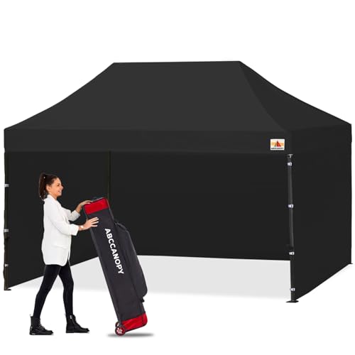 Image of ABCCANOPY Heavy Duty Instant Pop up Canopy Tent with Sidewalls10x15, Dark Black