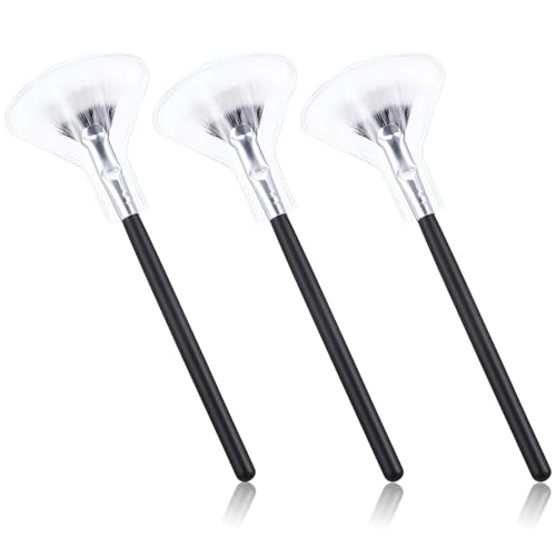 Beavorty Professional Brush Set 3pc Fan Shaped Mascara Brushes for Lash Extension for Lashes