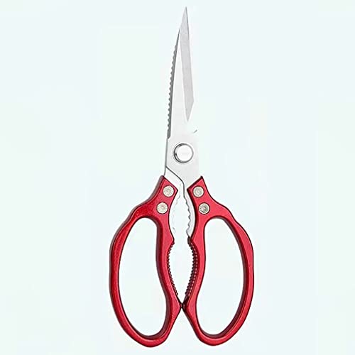 Cesoie per pollame da Cucina, Coltello da Taglio per Carne arrosto Giapponese in Acciaio Inossidabile per Tagliare Carne, Pesce, Cucina, Multifunzionale, Resistente (Rosso Argento)