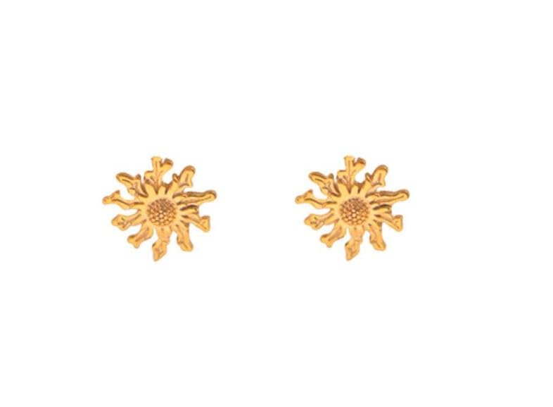 Boucles d'oreilles fleur basque or jaune pour rayonner en soirée