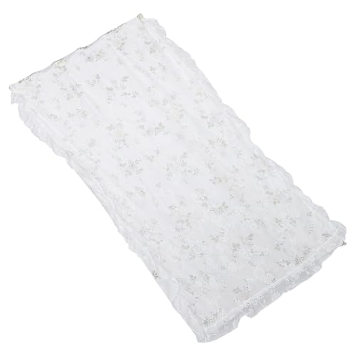 TOBBOMEY Cortinas de Encaje Opacas Estilo Rústico 10X20 M Cortinas Blancas Traslúcidas sin Taladrar para Dormitorio y Ventanas Protección Solar Bloqueo de Luz y Ambiente de Luz Suave