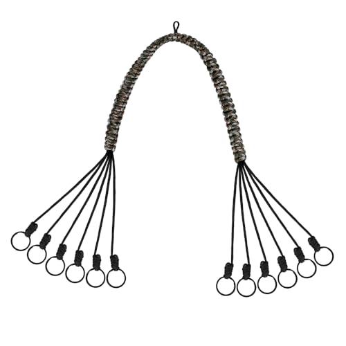 BDKMMS Duck Carrier, Heavy Duty Game Carrying Lanyard with 12 Drops, Stainless Steel Slip Rings, Compact Waterfowl Hunting Game Tote for Birds Doves Crows Geese