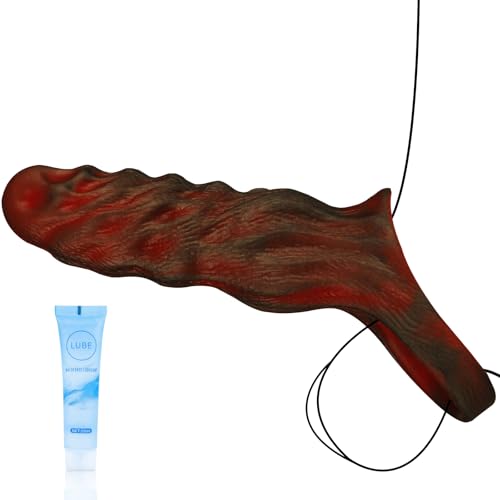 7.5in Penis Sleeve Cock Sleeve Male Sex Toy Penis Extension Con dom Cook Rings for Men Ere cton Sex Silicone Extender Realistic Wolf Dildo Men Toys for Couples Adult Pleasure Mens Cock Ring